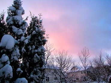 Sunset with snow